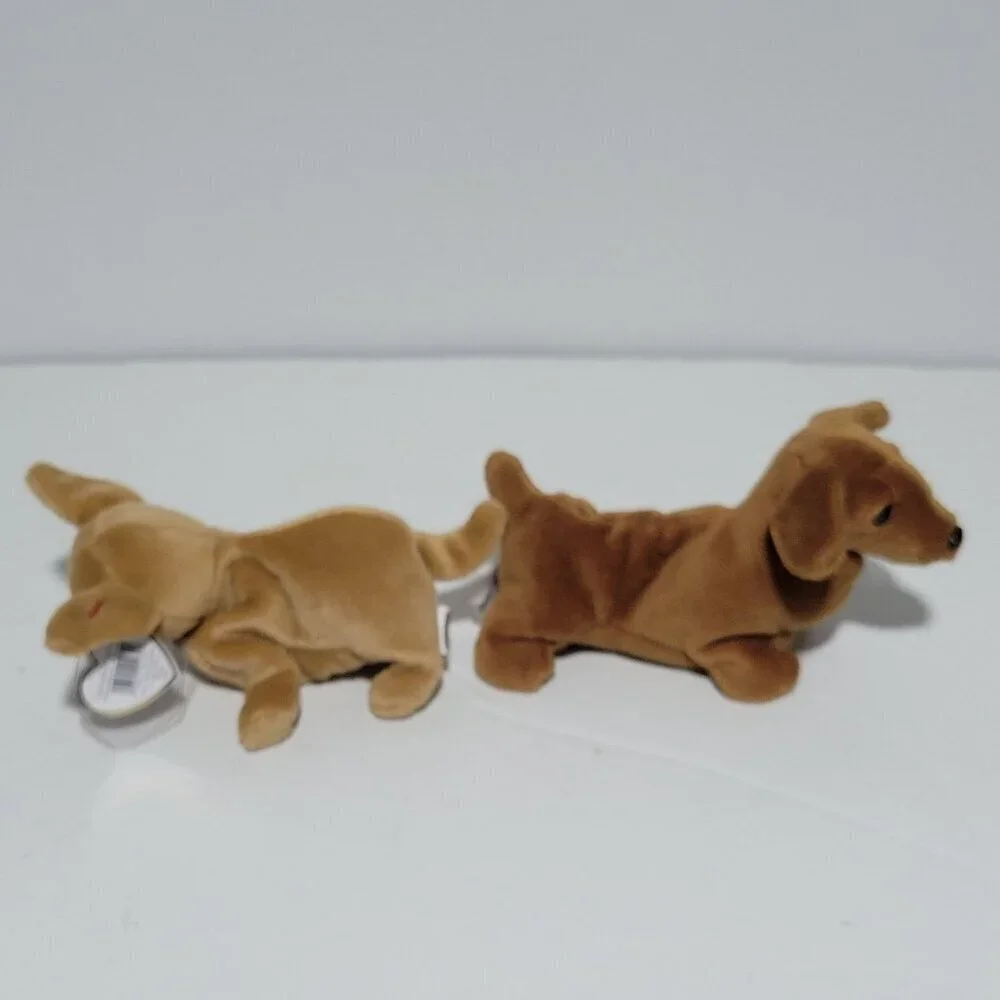 TY Beanie Baby Lot of 2 Dogs Weenie 1995 Tiny 1999 Mint One Owner